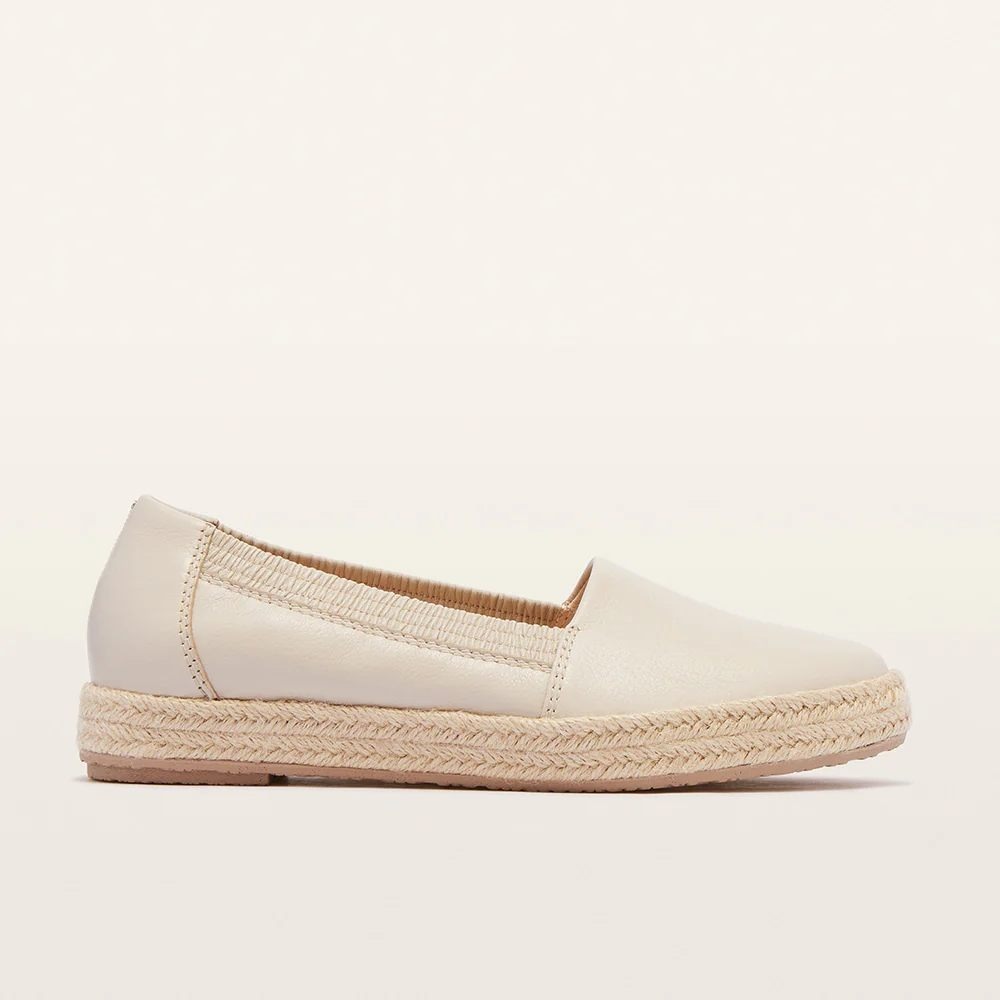 NEW FRANKIE4 Ecru Tan Reece Espadrille Flats Leather Comfort Slip On Size 7